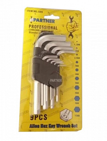 На сайте Трейдимпорт можно недорого купить Набор ключей 6-гранных Г-образных 9 предметов(1,5-10мм) в пластиковом держателе Partner PA-509. 